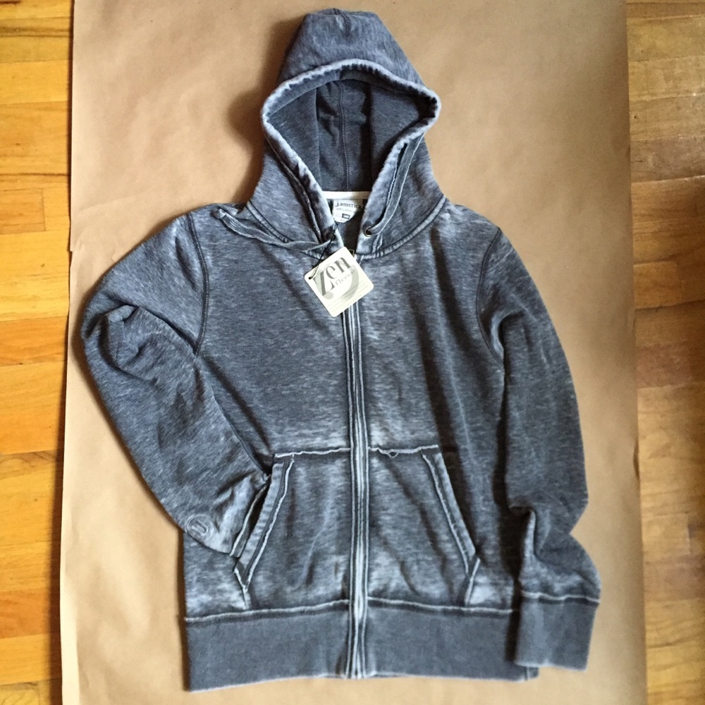 J America vintage style burnout zip sweatshirt